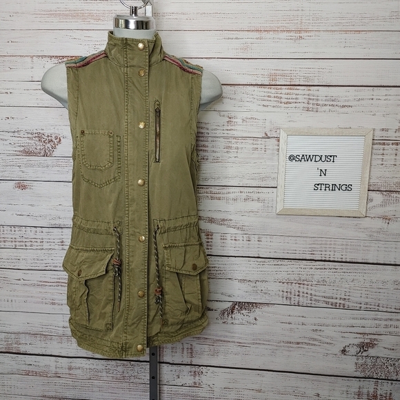 Roots Woven Utility Vest Size XS - Picture 2 of 16